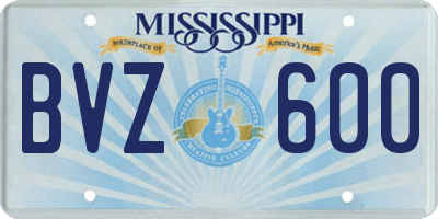 MS license plate BVZ600