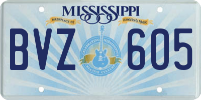 MS license plate BVZ605