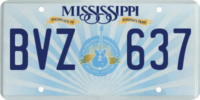 MS license plate BVZ637