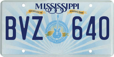 MS license plate BVZ640