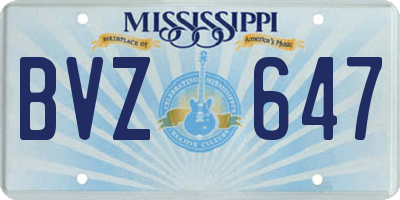 MS license plate BVZ647
