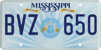 MS license plate BVZ650