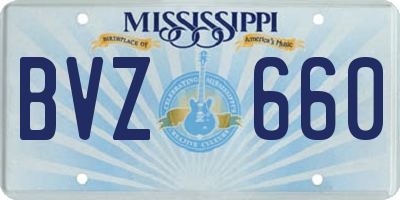 MS license plate BVZ660