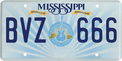 MS license plate BVZ666