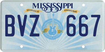 MS license plate BVZ667