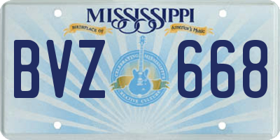 MS license plate BVZ668