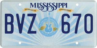 MS license plate BVZ670