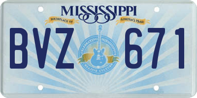 MS license plate BVZ671