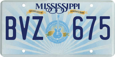 MS license plate BVZ675