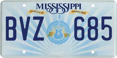 MS license plate BVZ685