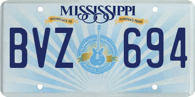 MS license plate BVZ694
