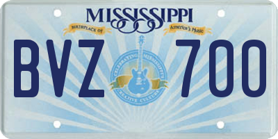 MS license plate BVZ700