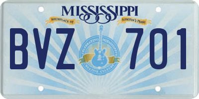 MS license plate BVZ701