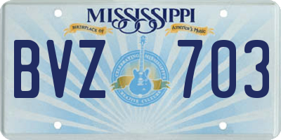 MS license plate BVZ703
