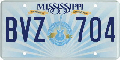MS license plate BVZ704