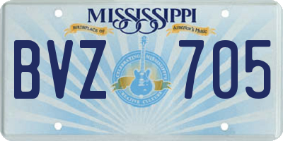 MS license plate BVZ705