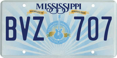 MS license plate BVZ707