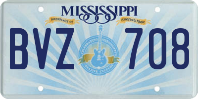MS license plate BVZ708
