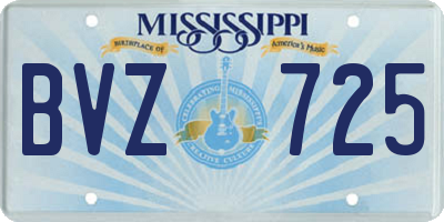 MS license plate BVZ725