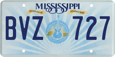 MS license plate BVZ727