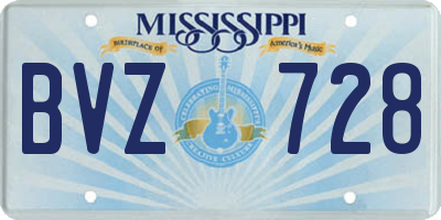 MS license plate BVZ728