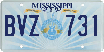 MS license plate BVZ731