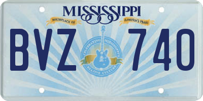 MS license plate BVZ740