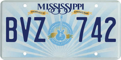 MS license plate BVZ742