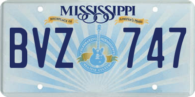 MS license plate BVZ747