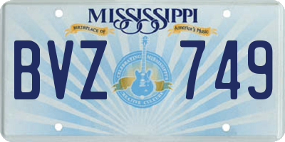 MS license plate BVZ749
