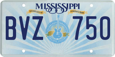 MS license plate BVZ750