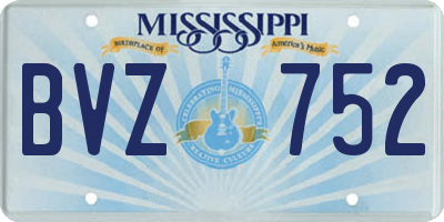 MS license plate BVZ752