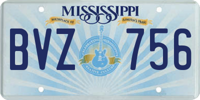 MS license plate BVZ756