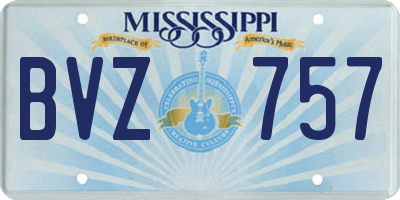 MS license plate BVZ757