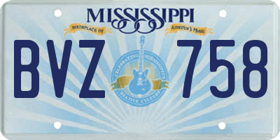 MS license plate BVZ758