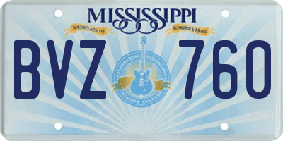 MS license plate BVZ760
