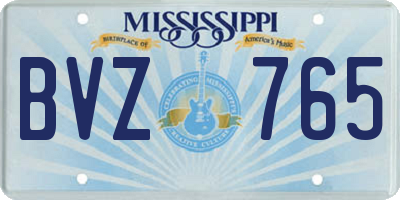 MS license plate BVZ765