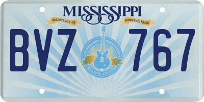 MS license plate BVZ767