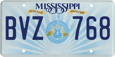 MS license plate BVZ768