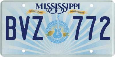 MS license plate BVZ772