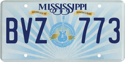 MS license plate BVZ773