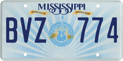 MS license plate BVZ774