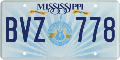 MS license plate BVZ778