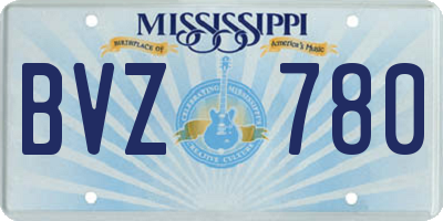 MS license plate BVZ780