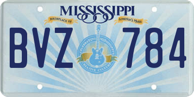 MS license plate BVZ784