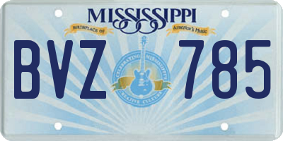 MS license plate BVZ785
