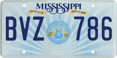 MS license plate BVZ786