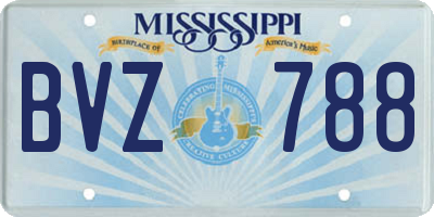 MS license plate BVZ788