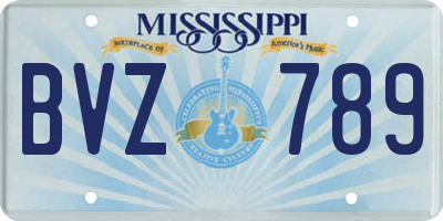 MS license plate BVZ789