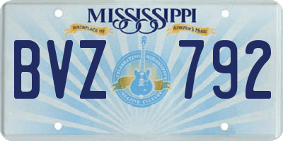 MS license plate BVZ792